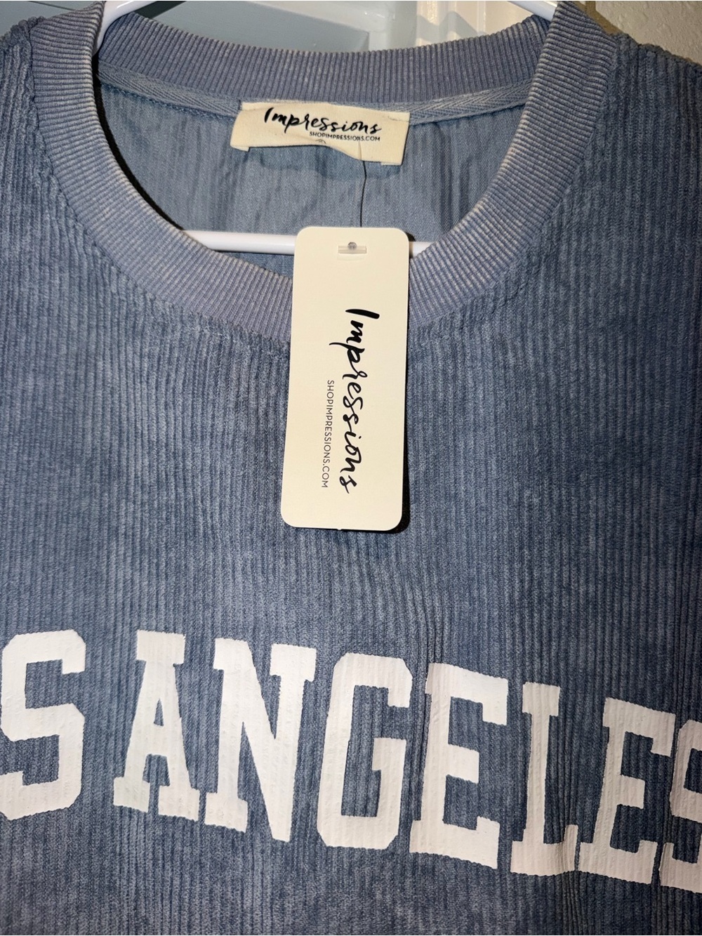 Impressions Corded “Los Angeles” Crewneck Sweatshirt - Picture 2 of 3
